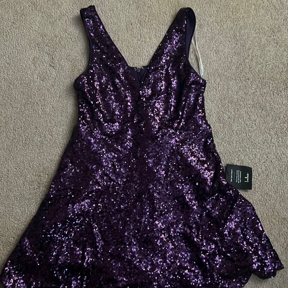 NWT Lulu’s Purple Sequin Dress Size L